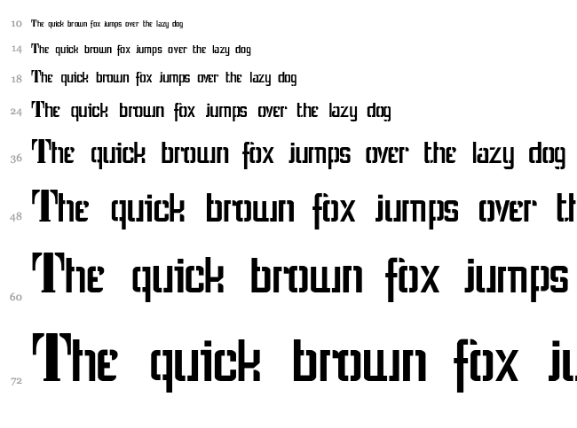 Stencil Intellecta font waterfall